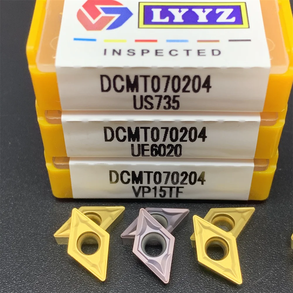 

10PCS Carbide Insert CCMT060204 VP15TF UE6020 US735 DCMT070204 VP15TF UE6020 US735 Inner Round Milling Tool CNC Blade Lathe Tool