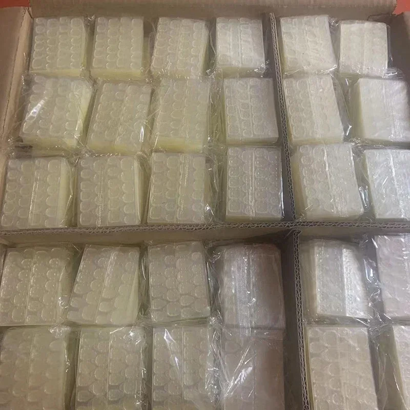 2400pcs/100Sheets Transparent Jelly False Nail Tips Double-Sided Nail Glue Stickers DIY Art Self-Adhesive Tabs Tools