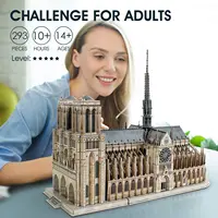 3D Puzzle for Adults Moveable Notre Dame de Paris Church Model Kits Large Challenge French Cathedral Brain Teaser 2