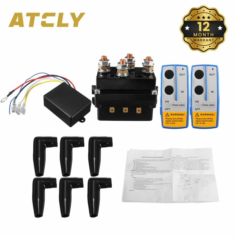 Atcly Universal 4X4 12V 500Amp Hd Contattore Elettrico Controllo Verricello Solenoide Twin Wireless Remote Control Controller Kit Di Recupero