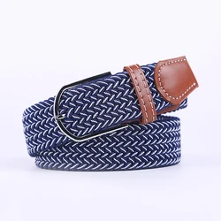 Unisex Eco - Friendly Stretch Belt with Pin Buckle - Versatile Design in 60 Colors - 3.3cmX107cm (FB blue jian white)