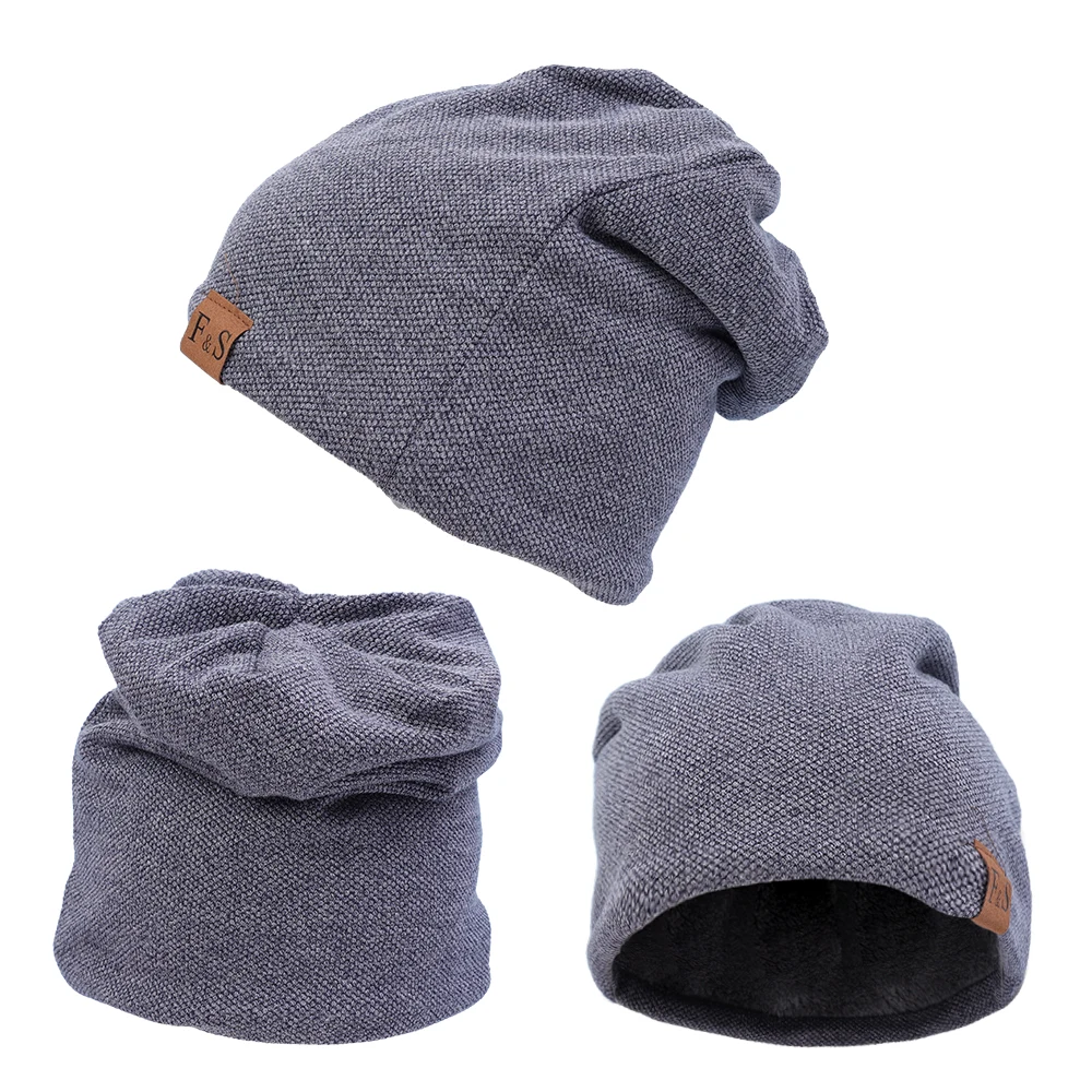 Mode Motorhaube Hut für Männer Frauen Winter Warm Gestrickte Einfarbig Baggy Skullies lässig Weiche Turban Hüte Hip Hop_voghion.com