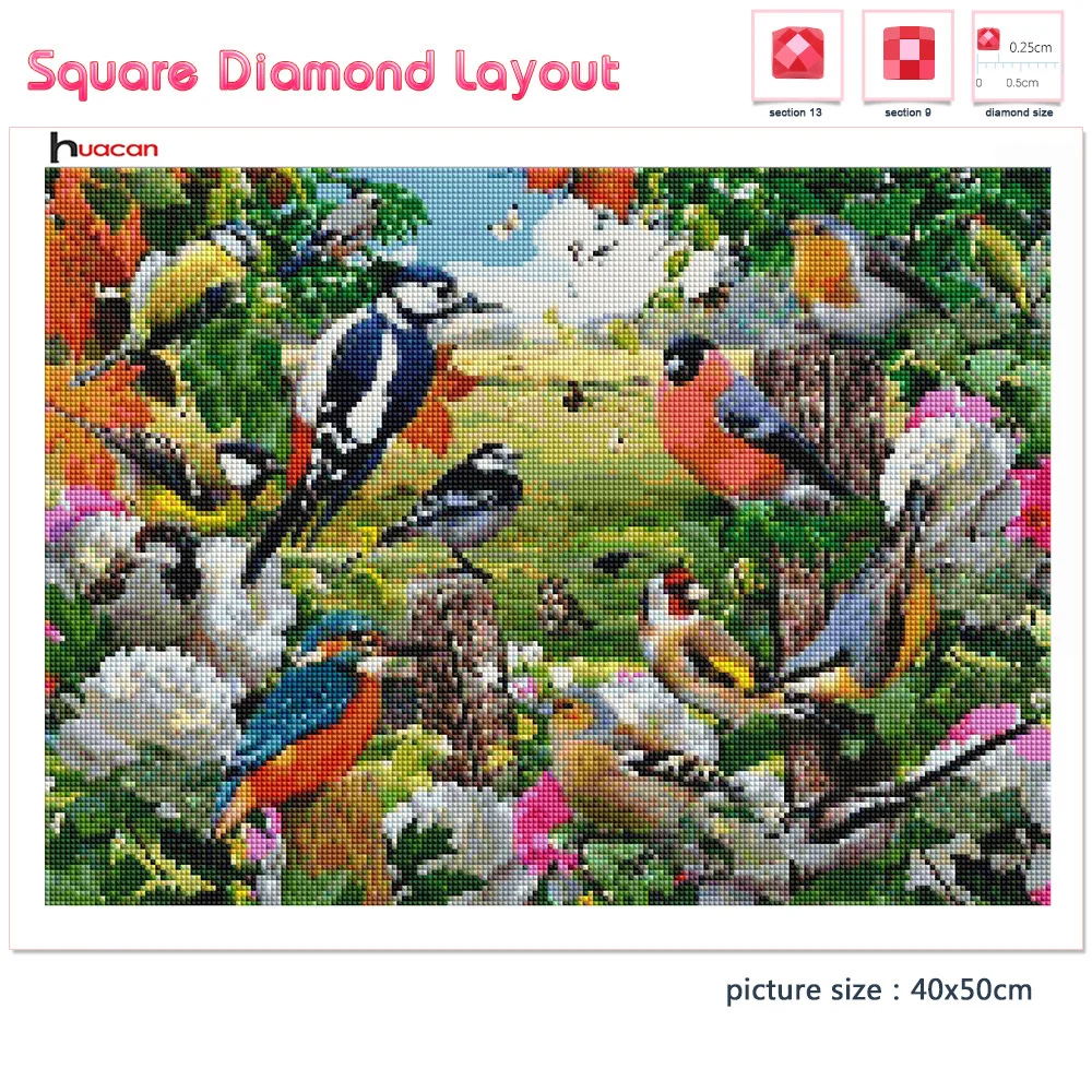 Huacan Full Drill Diamond Painting Bird Home Decoration Cross Stitch Embroidery Mosaic Animal Tree Diamond Art diamond painting diamond painting accessories diamond painting sealer diamond painting stickers diamond painting pen diamond painting accessory box diamond painting coasters