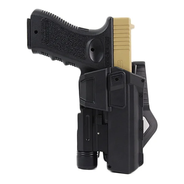 New low price Tactical Holster For Glock 17 18 22 23 Airsoft With Flashlight Laser Movable Hunting Accessories |