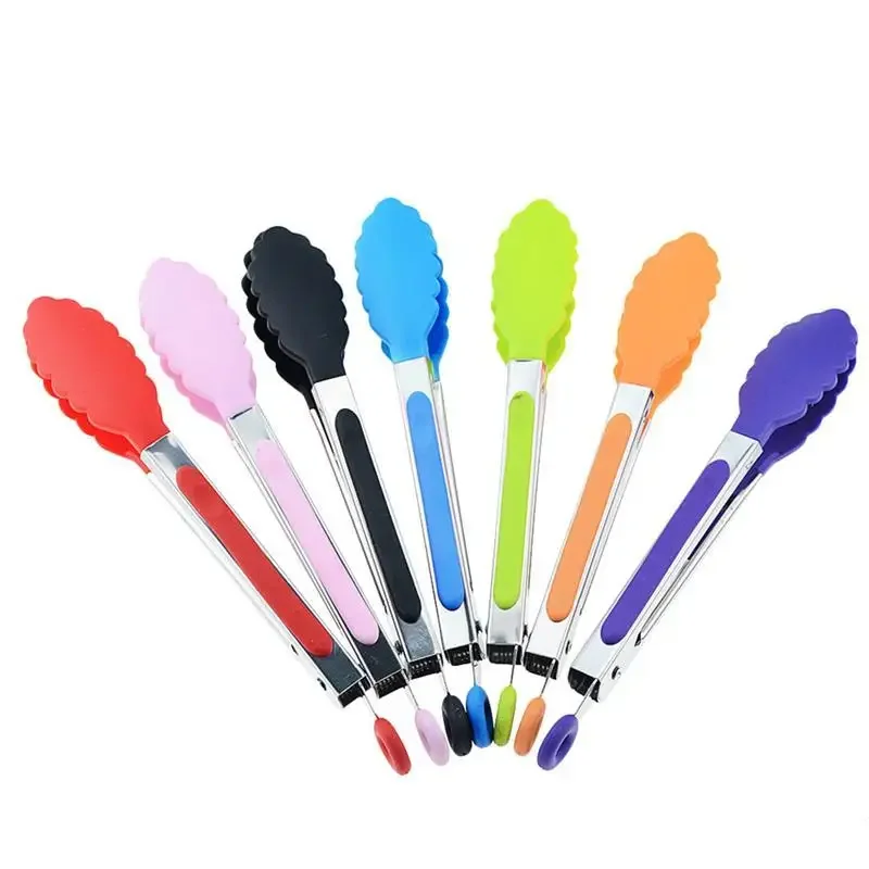 1pc Random color Kapmore Heat-Resistant Food Tong food tongs Creative Non-Slip Nylon Bread Tong Serving BBQ Tools Accessories