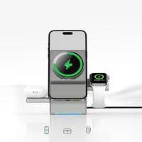 New 15W Qi2 3 In 1 Touch Autorotation Magnetic Wireless Charger For Android iPhone iWatch Magsafe Fast Charging Dock Station - Image 2