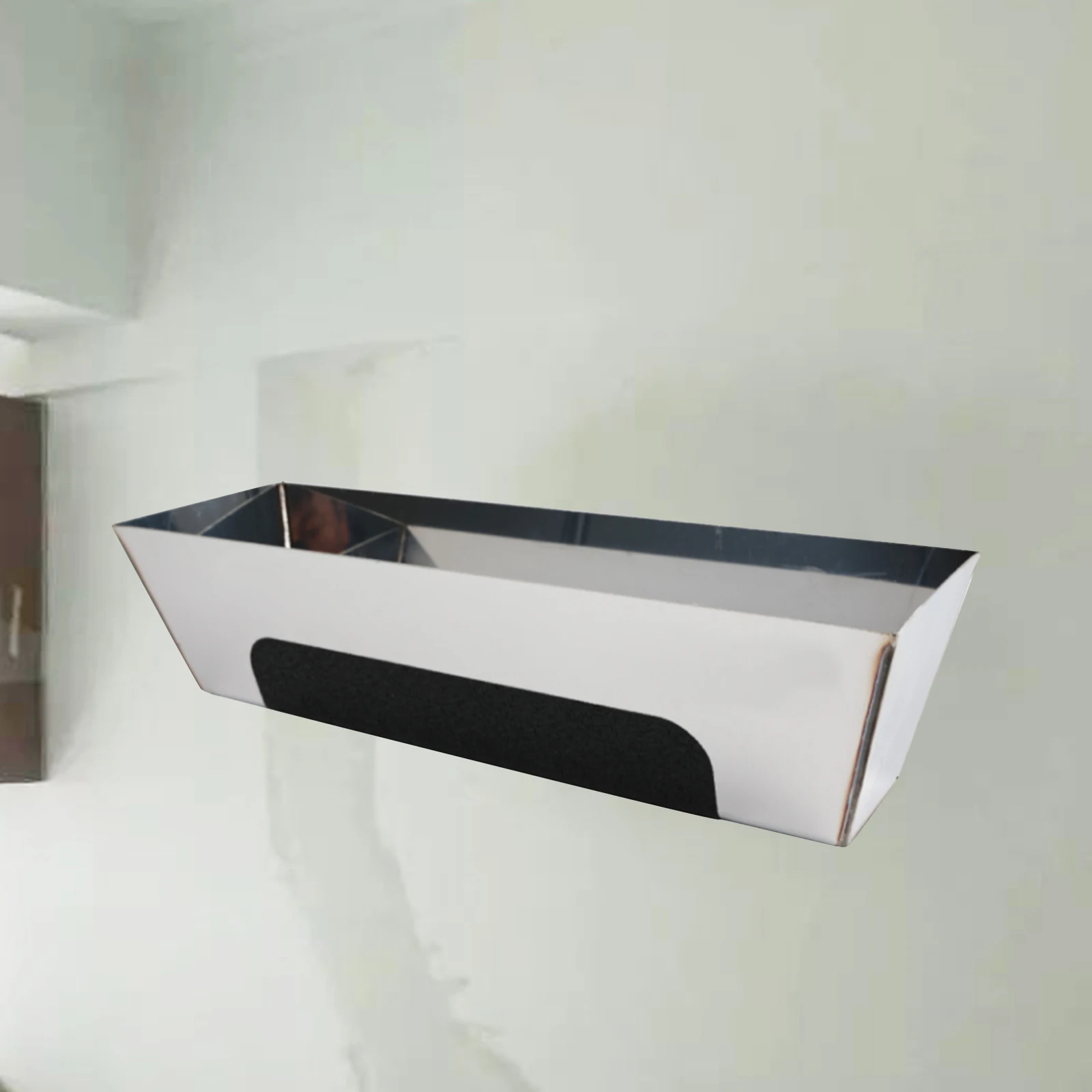 Stainless Steel Mud Pan With Anti Slip Pad Heavy duty Drywall Plaster Mud Pan Scraping Bar for DIY Plastering Tools