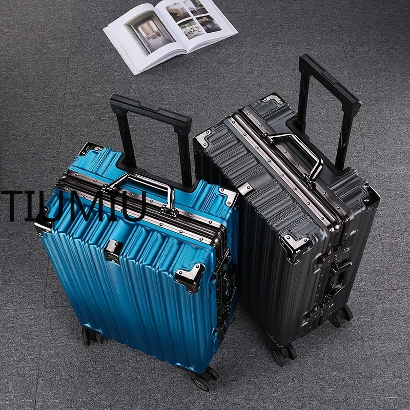 Aluminum Frame Travel Trolley Suitcase Large Capacity Vintage 20 