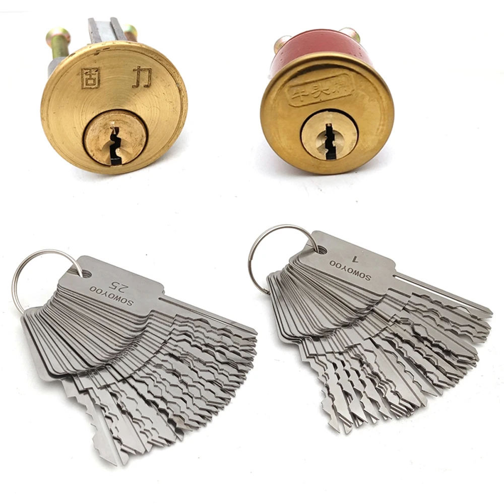 48pcs Door Lock Pick Keys,Stainless Steel Civil Lock Open Tool,Multi