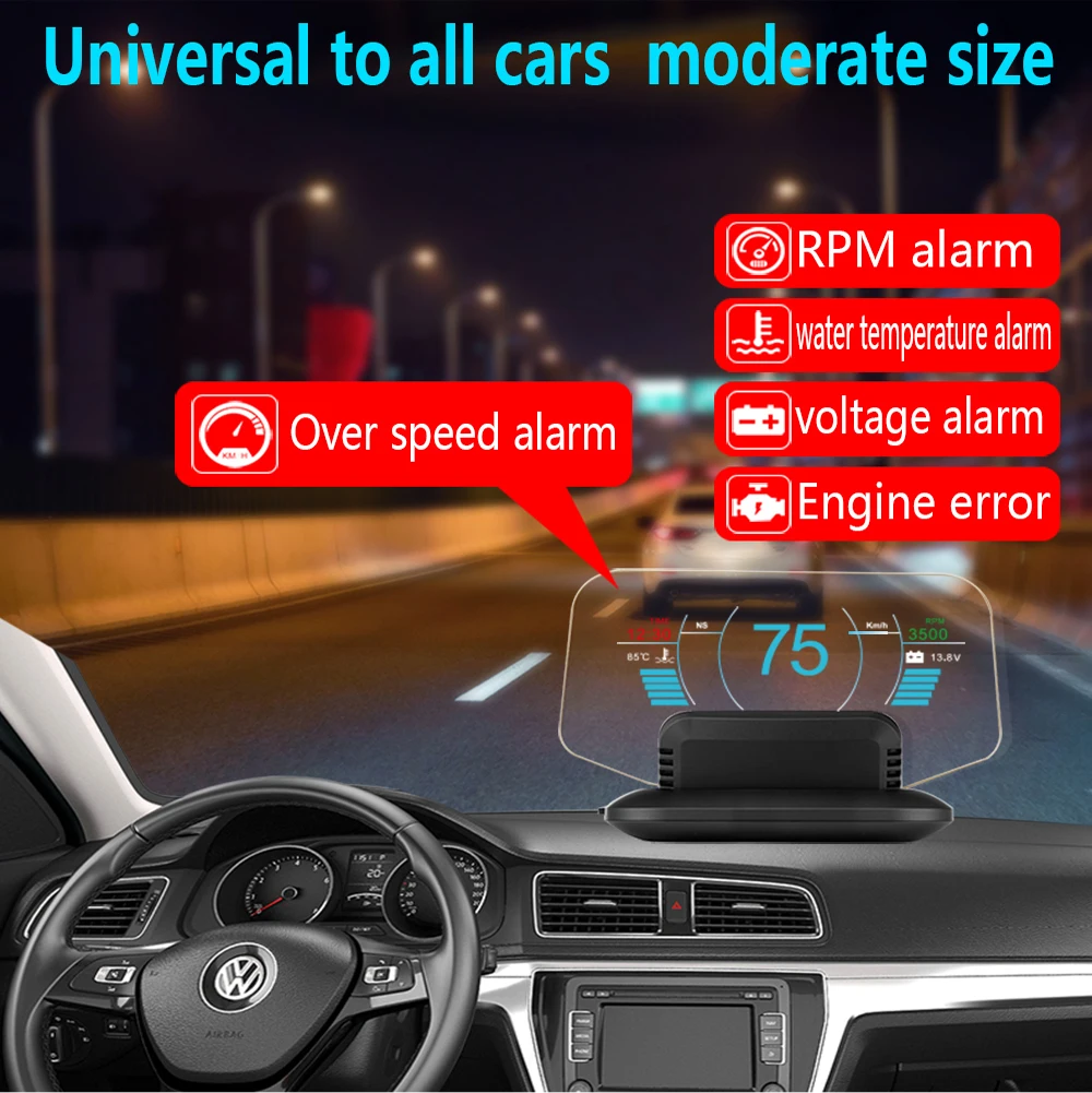 Head-up-Display, C1 OBD2 + GPS LED OBD Auto HUD Head-up-Display Tachometer  Projektorsystem Diagnosewerkzeug : : Elektronik & Foto