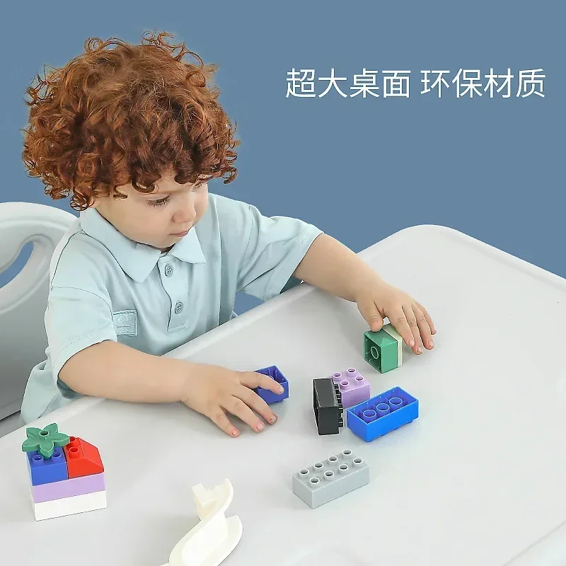 Hooki Children's Tables and Chairs Combination Set Household Kindergarten Writing Square Table and Chair Combination Baby Learni