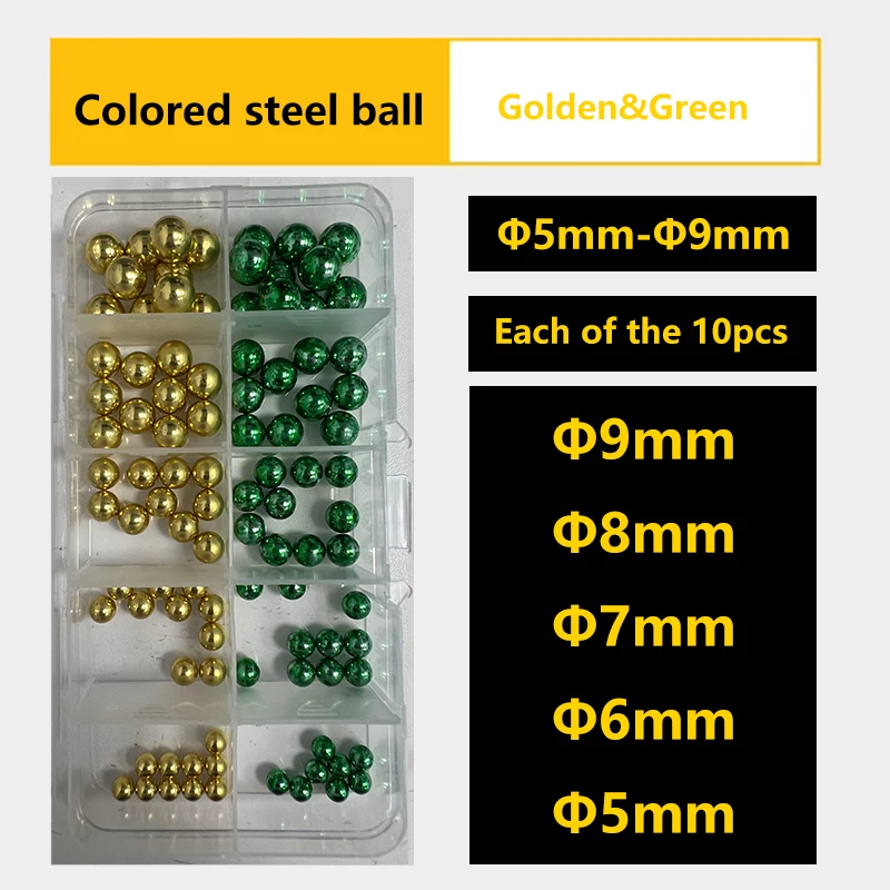 Color Steel ball Slingshot Metal ball 5/6/7/8/9mm Solid steel ball plated rose gold gold light blue green bearing kit