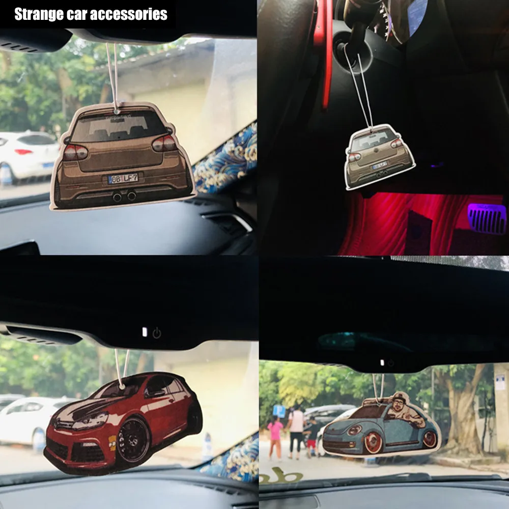 100pcs JDM Car air freshener is suitable for Volkswagen rearview mirror  hanging car interior fragrance solid perfume solid paper