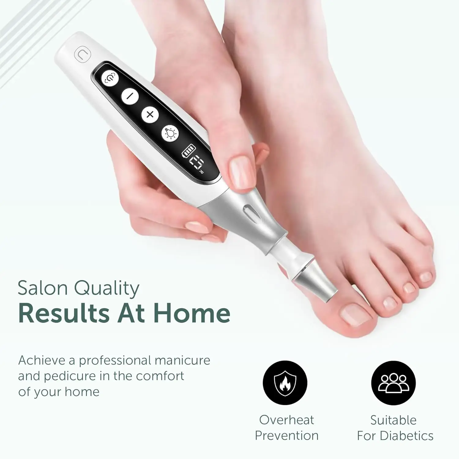 Pro Professional Manicure Pedicure Kit, Cordless Electric Nail File Set, Nail Drill Machine, Toe Nail Dremel Tools, Filer, Buffe 5
