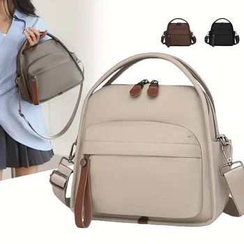 Borsa a tracolla da donna alla moda Borsa a tracolla semplice con tasche multiple decorata con borse con nappe Pendolarismo quotidiano