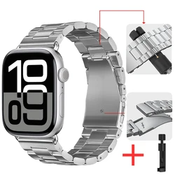 Stainless Steel Metal Strap Wristband for IWatch 6 5 4 SE 44mm (Titanium and tool)