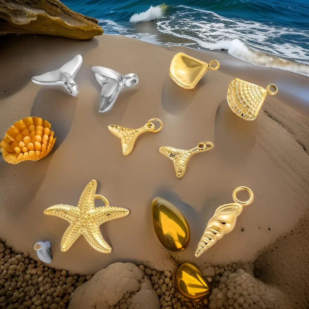 CARLIDANA New Modern Design Coastal Theme Marine Life Gold Plated ...