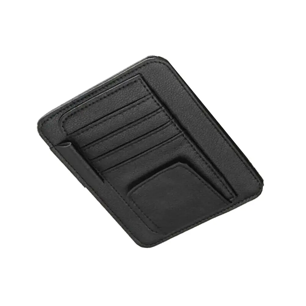 PU 가죽 자동차 햇빛 가리개 정리함 (여러 카드 슬롯 및 휴대폰, 선글라스, 필수품을 위한 대용량 수납공간 포함)