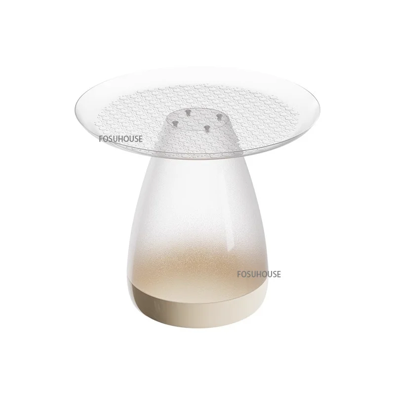 Nordic Plastic Transparent Nightstands Bed Side Storage Rack Modern Simple Small Round Table Minimalist Creative Bedside Table
