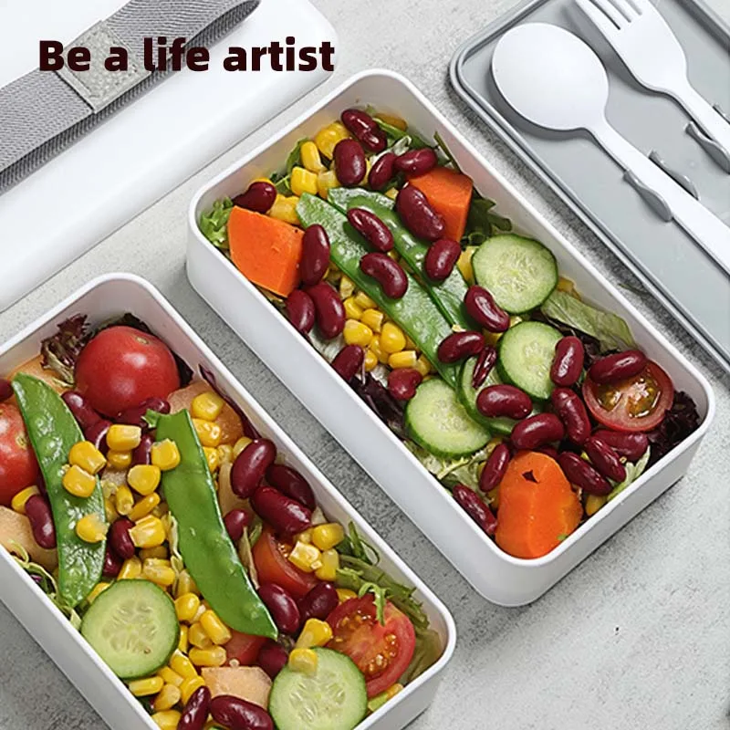 Portable Salad Lunch Container Salad Bowl 2 Layer Bento Boxes Salad Bowls  1.5L