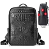 Business Men Backpack Crocodile Pattern Men's Bag Genuine Leather Schoolbag Large Luxury Brand 15.6 inch Laptop Travel Backpack 1