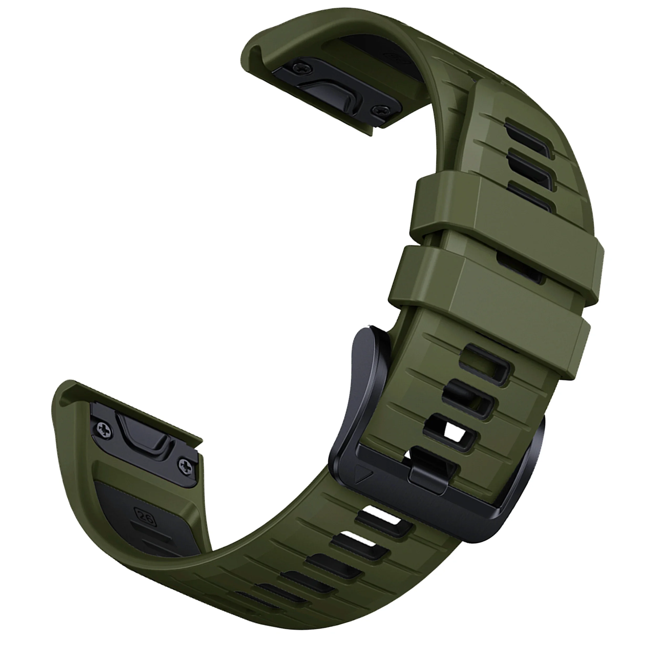 Premium Rubber Watch Band with QuickFit Bracelet Adjustment