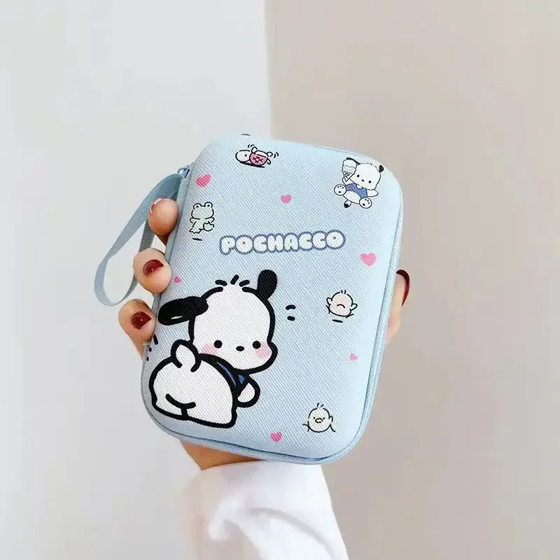 Hello Kitty Sanrio Anime Collection Card Storage Box Headphones Hard Case Earphone Bag Waterproof Data Cable Protection Bags images - 6