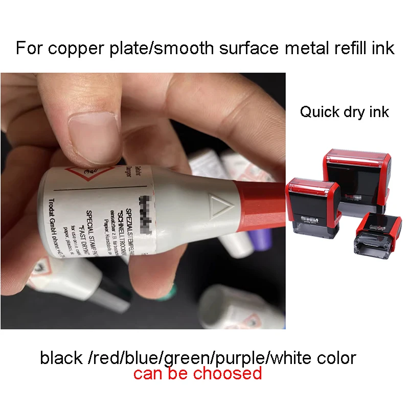 5 colors 25ml ink pad refill ink for self inking stamp