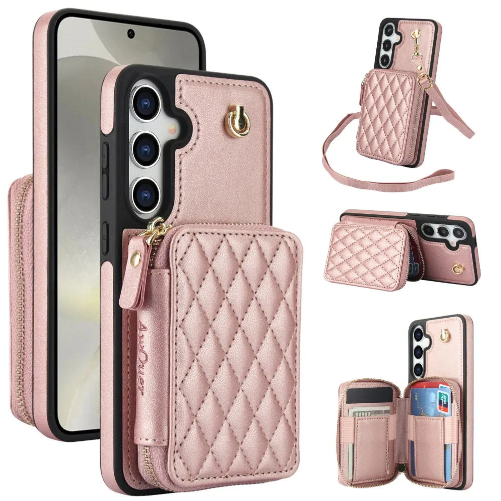 Crossbody Wrist Strap Wallet Case with Card Holder Cover