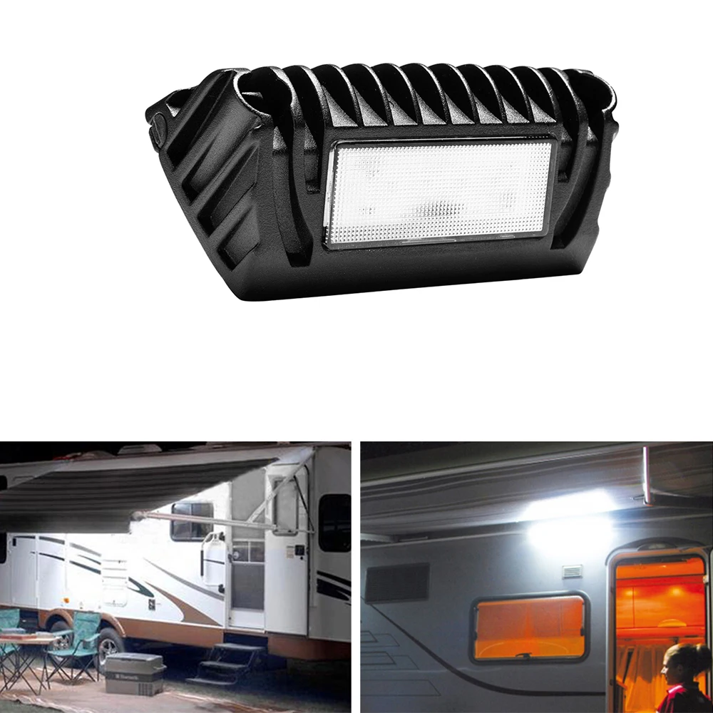 RV Led Exterior Porch Light 12V 750 Lumen Outdoor Camping Awning Lighting Scene Work Lamp for Caravan Camper Trailers Bus 2 pcs simulation kerosene lamp mold decor lights childrens lantern props scene layout plastic led lamps