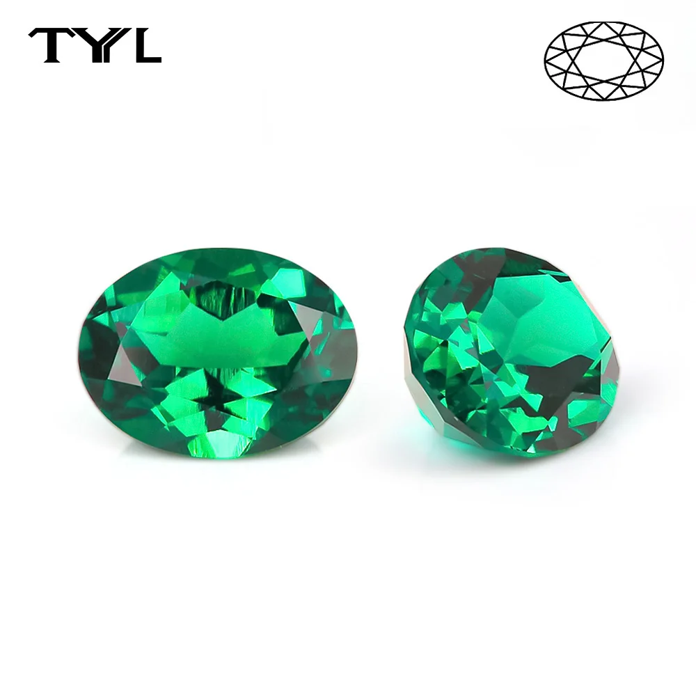 TYYL Oval Cut Single Zambian Emerald for Necklaces Rings and Earrings Suitable for Men and Momen Anniversary Christmas Gifts