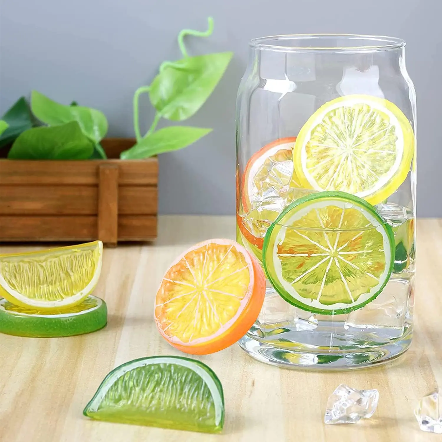 Artificial Lemon Slices Blocks Props Simulation Fake Fruit Realistic Model Party Home Kitchen Restaurant Christmas Decoration 6 artificial fruits and vegetables