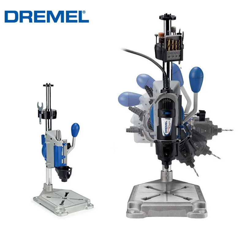 Dremel Work Station, Item 220-01, combines a drill press, rotary tool  holder and flex shaft machine in one space-saving attachment