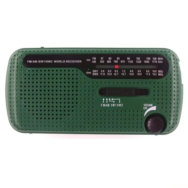 B03F 핸드 크랭크 풀밴드 태양광 발전 FM SW1 SW2 실외 가정용 기상 라디오