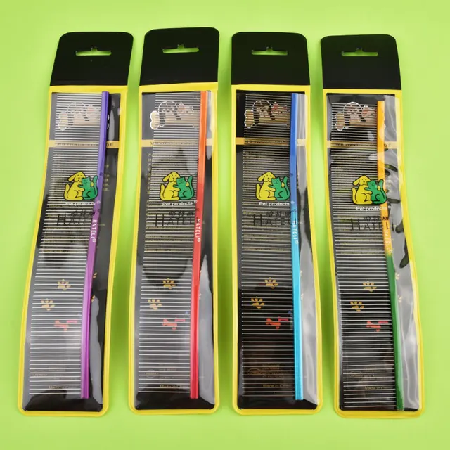 22cm S-shaped Pet Rainbow Comb Cat Grooming Comb Stainless Steel Dog Comb Dense Teeth Cleaning Brush Hair Removal Pet Supplies 6