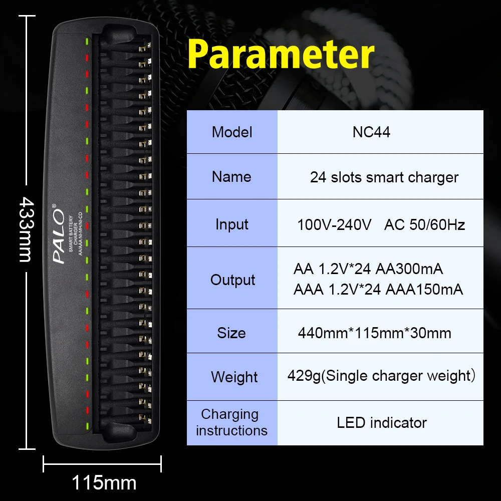 4/6/8/12/16/24 Slots Battery Charger LCD Display Smart For 1.2V AA AAA NIMH NICD Rechargeable Batteries