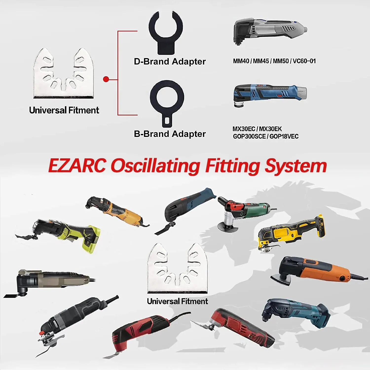 EZARC 4PCS Diamond Oscillating Tool Blade Set, Multi Tool Mortar Cutting Saw Blades Precise for Grout Removal, Soft Tile Cut images - 6