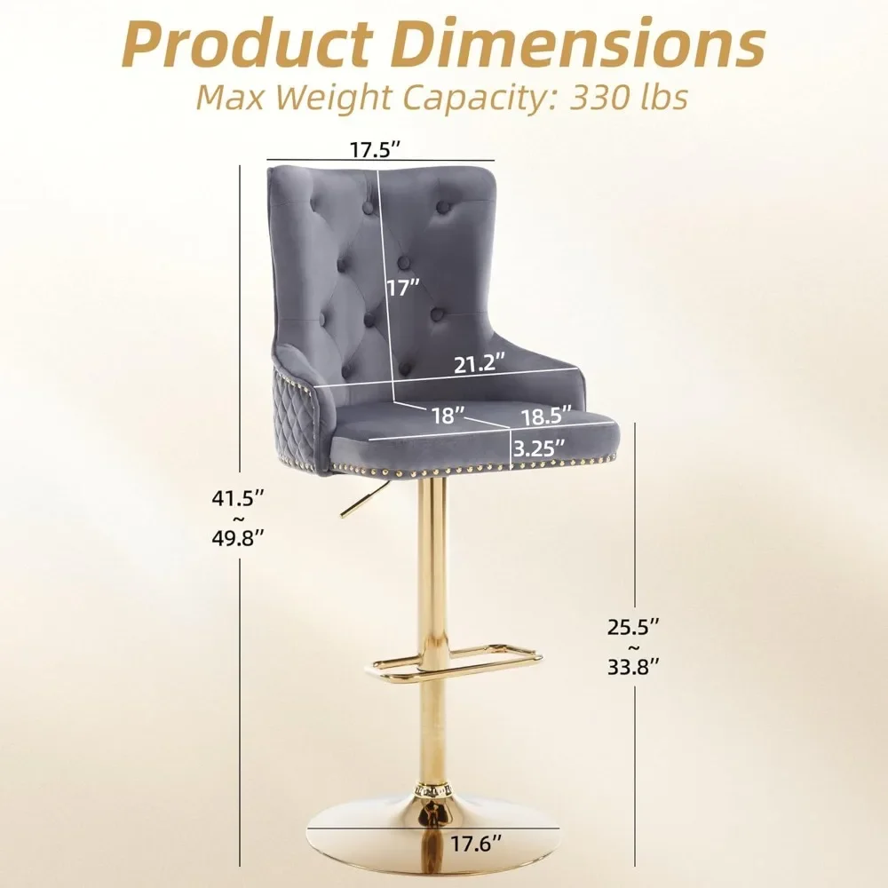 Velvet Bar Stool 2 Piece Set 3