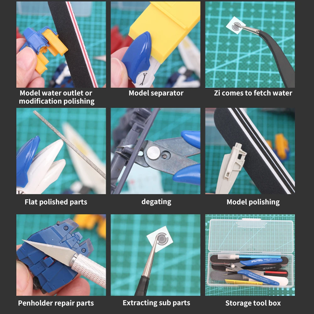 Model Tools Model Grinding Tool Deburring Engraving Knife Kit Carving Tool DIY File Cutter Scraper Trimming For Model Making