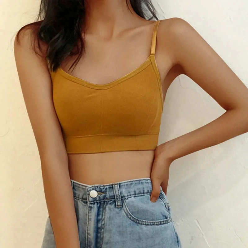Women Sexy Crop Tops Sports Bra Tube Tops Sleeveless Camis Seamless Lingerie