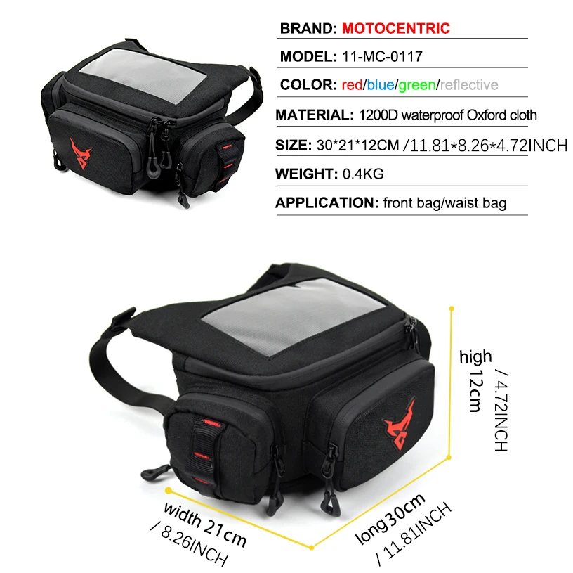 Nuova Borsa da Manubrio Moto Grande Capacità Borsa Motocross Impermeabile con Porta Navigazione Touchscreen e Riflettente - immagine 2