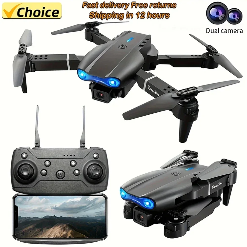 2025 New E99Pro RC Drone 4K Professinal With 1080P Wide Angle HD Camera Foldable Helicopter WIFI FPV Height Hold Gift Toy