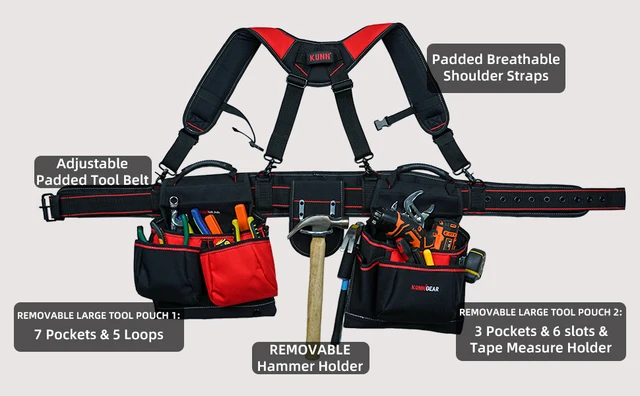 Suspenders For Tool Belt MOZETO Tool Belt, Dual Quick-Release 26