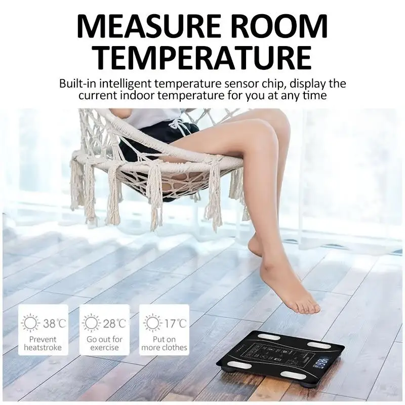 Smart Scale for Body Weight Digital Bathroom Scale Bluetooth Body Fat Scale Body Analyzer with Smart APP Sync Weigh Height Fat - 2