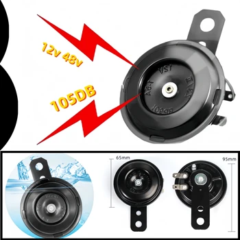 Universal Waterproof 12V 24V Electric Horn 105dB Super Loud Universal Fit for Motorcycle Scooter Car Truck Bike ATV SUV Boat 1