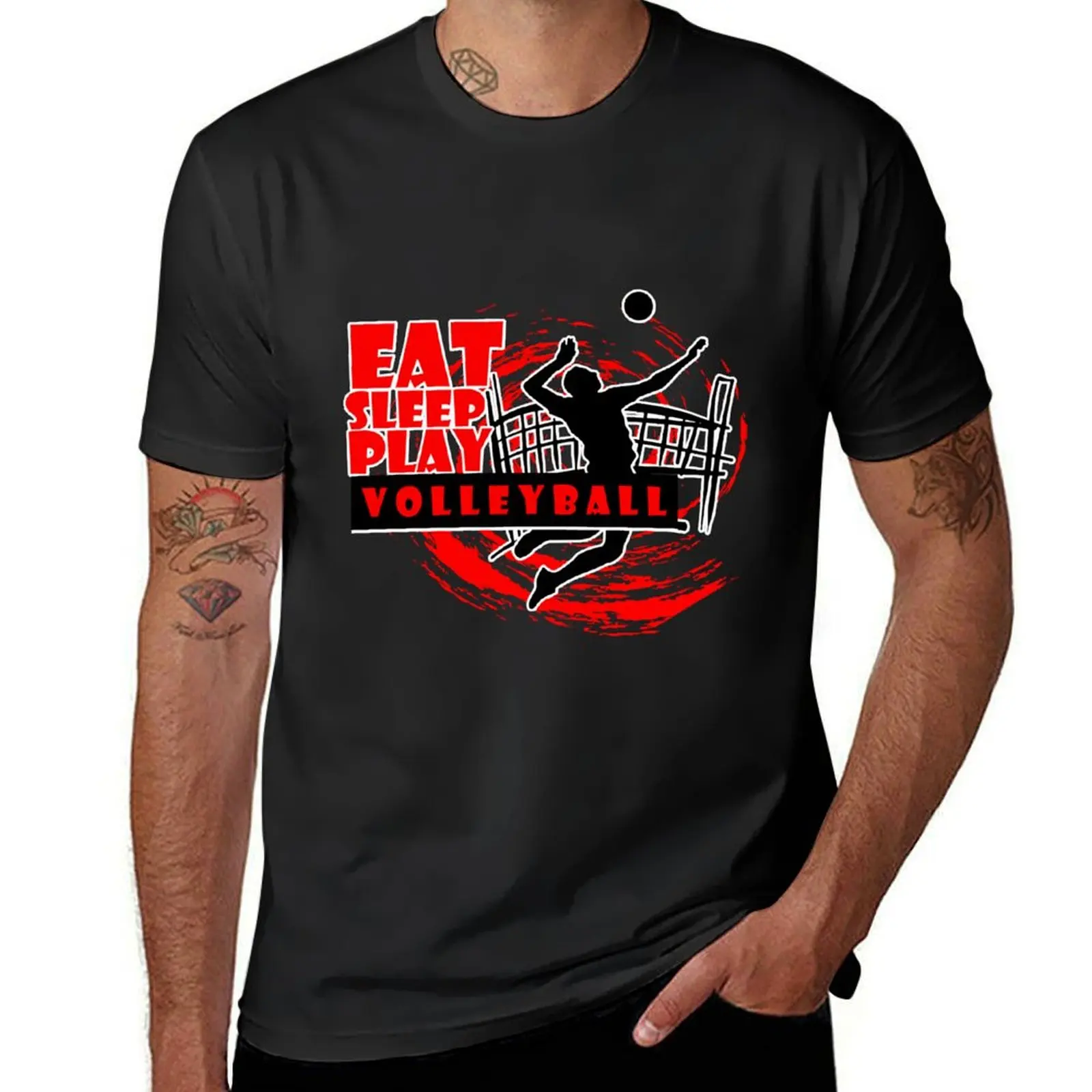 

Eat Sleep Play Volleyball Beach Outfit T-Shirt sports fans vintage mens graphic t-shirts funny