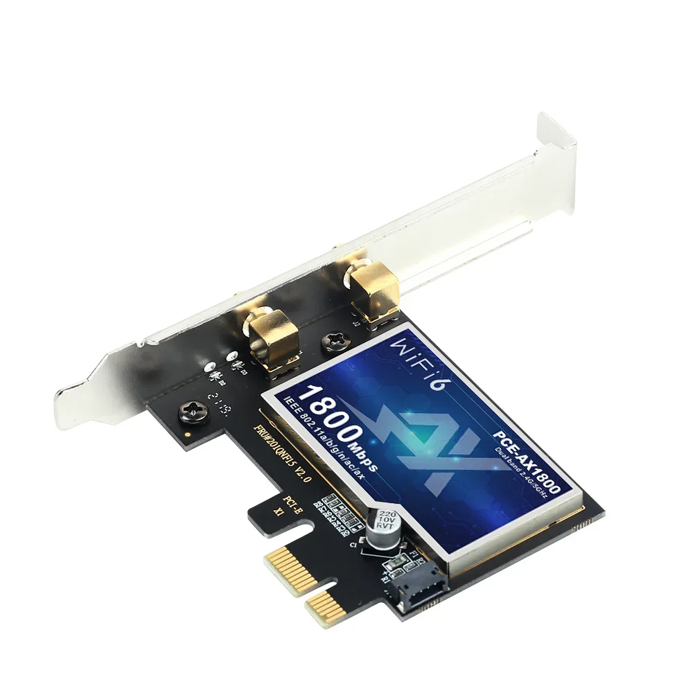 블루투스 5.2 와이파이 6 PCie 무선 어댑터, 윈도우 10/11 데스크탑 PC용, 듀얼 밴드, AX1800, 5Ghz, 2.4Ghz