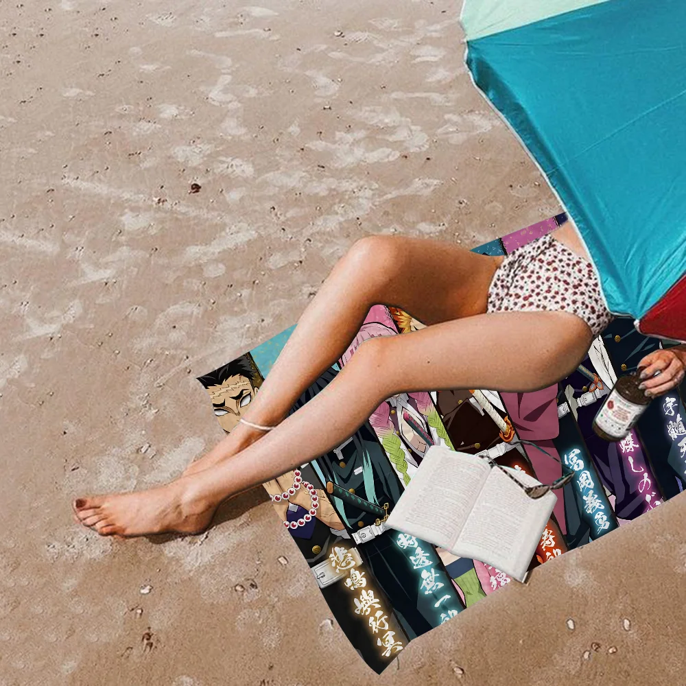 Demon Slayer Towel Microfiber Beach Towel Absorbent Quick dry Soft Yoga Swimming Resort Mountain Climbing Towel 2