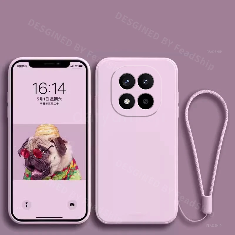 Premium Silicone Luxury Phone Case with Screen Protector Film, Soft Cover