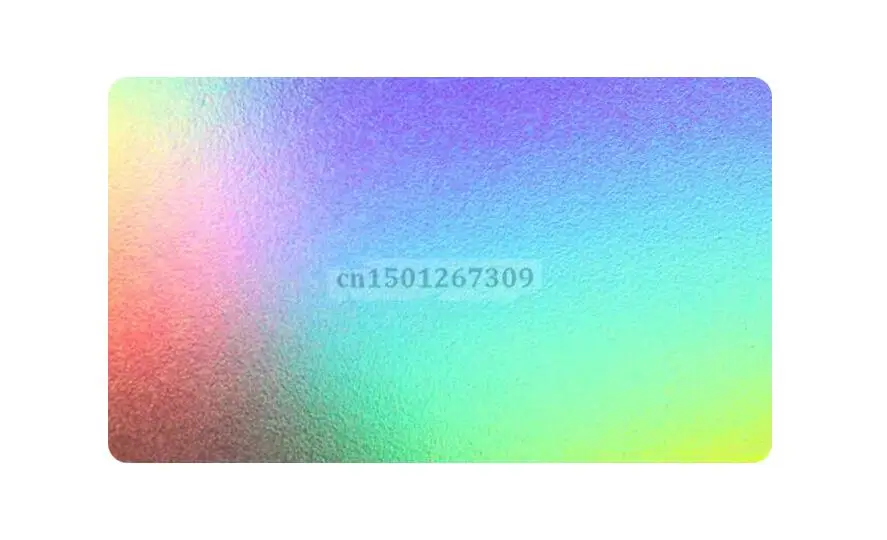 Size 85*54mm Silver Holographic Rainbow Color Acetate Plastic PVC Business Card Waterproof
